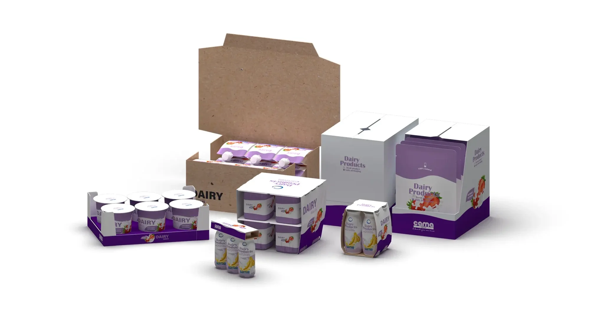 Cama dairy packaging solutions for bottles, yoghurt pots, pouches, multipacks and cartons